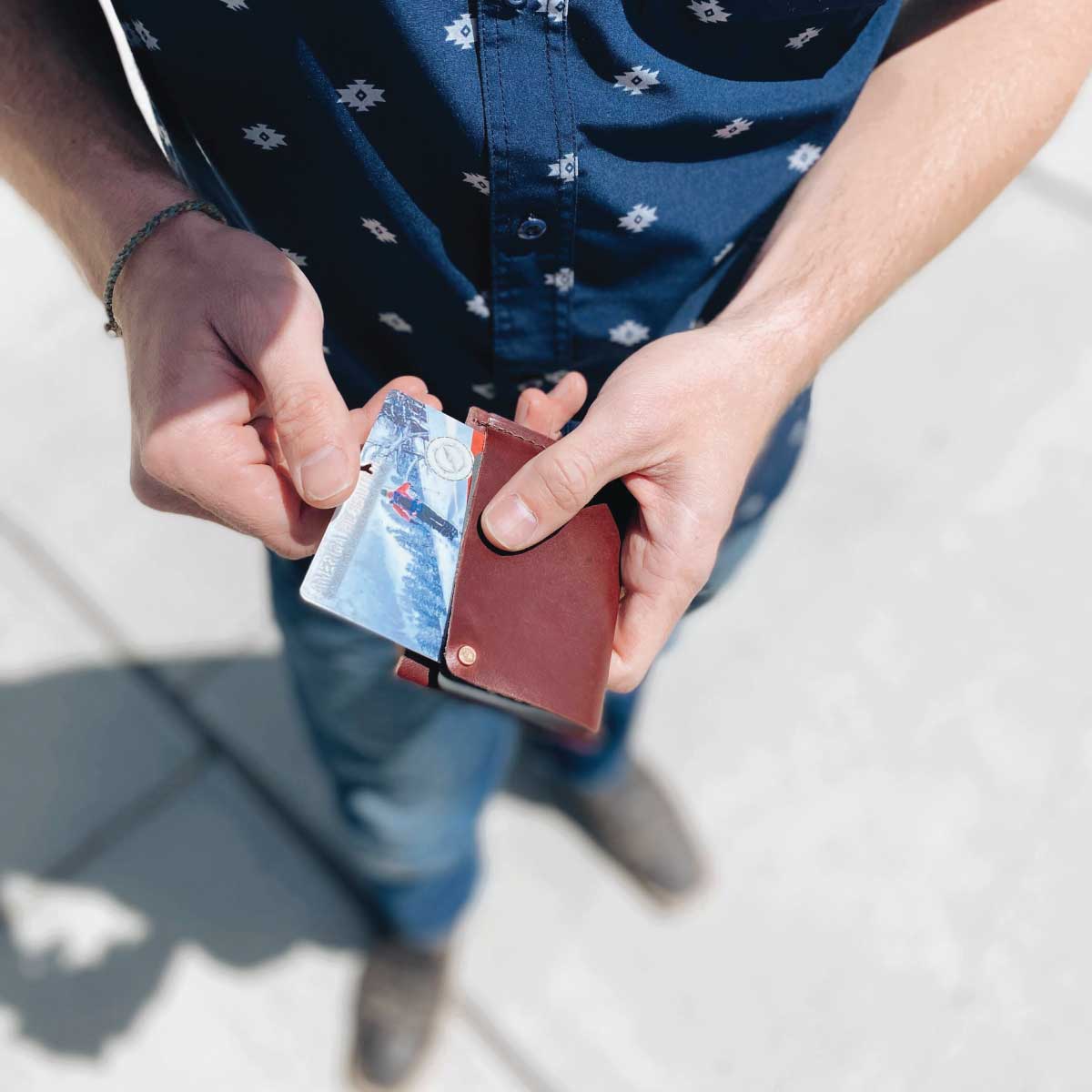 Leather Mens Slim Cards Holder Front Pocket Wallets Card Wallet
