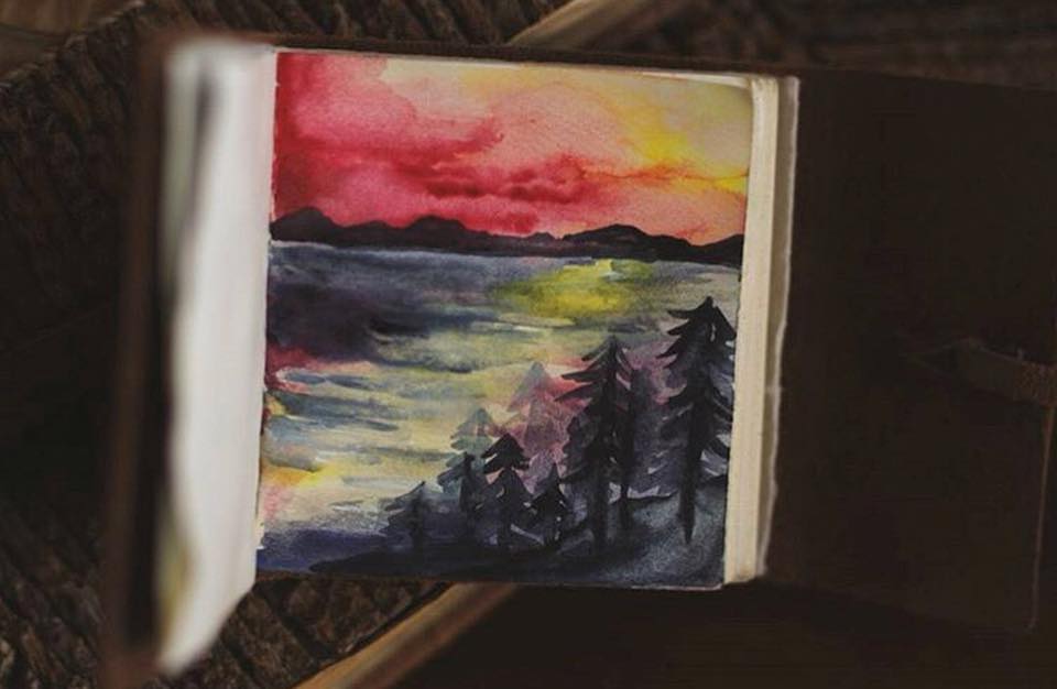 leather journal prompt art