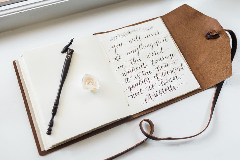 leather journal calligraphy