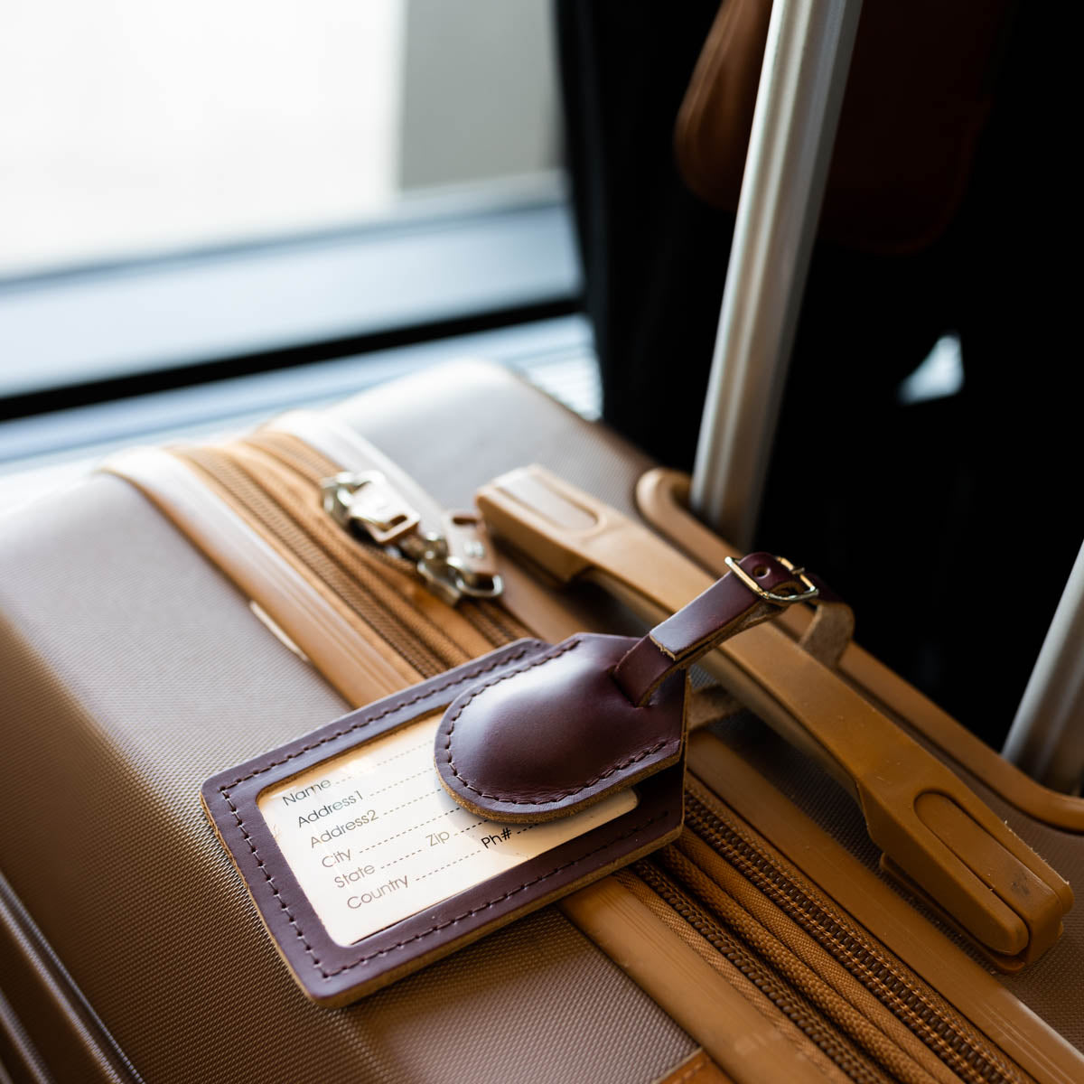 Leather AirTag Luggage Tag