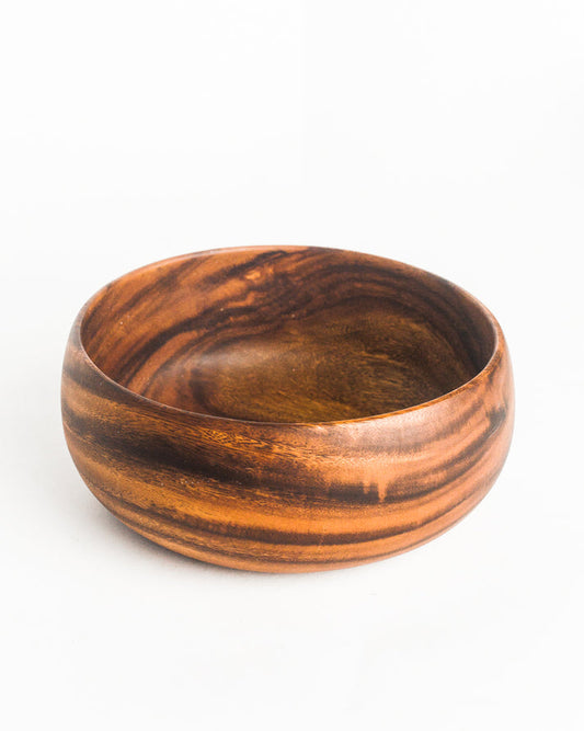 10" Acacia Wood Calabash Serving Bowl