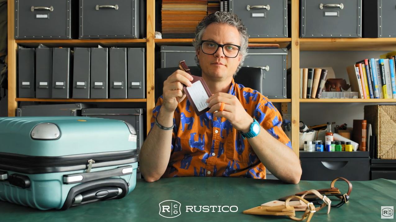Rustico AC0151-0005 Leather Luggage Tag - Hand Sewn in Buckskin