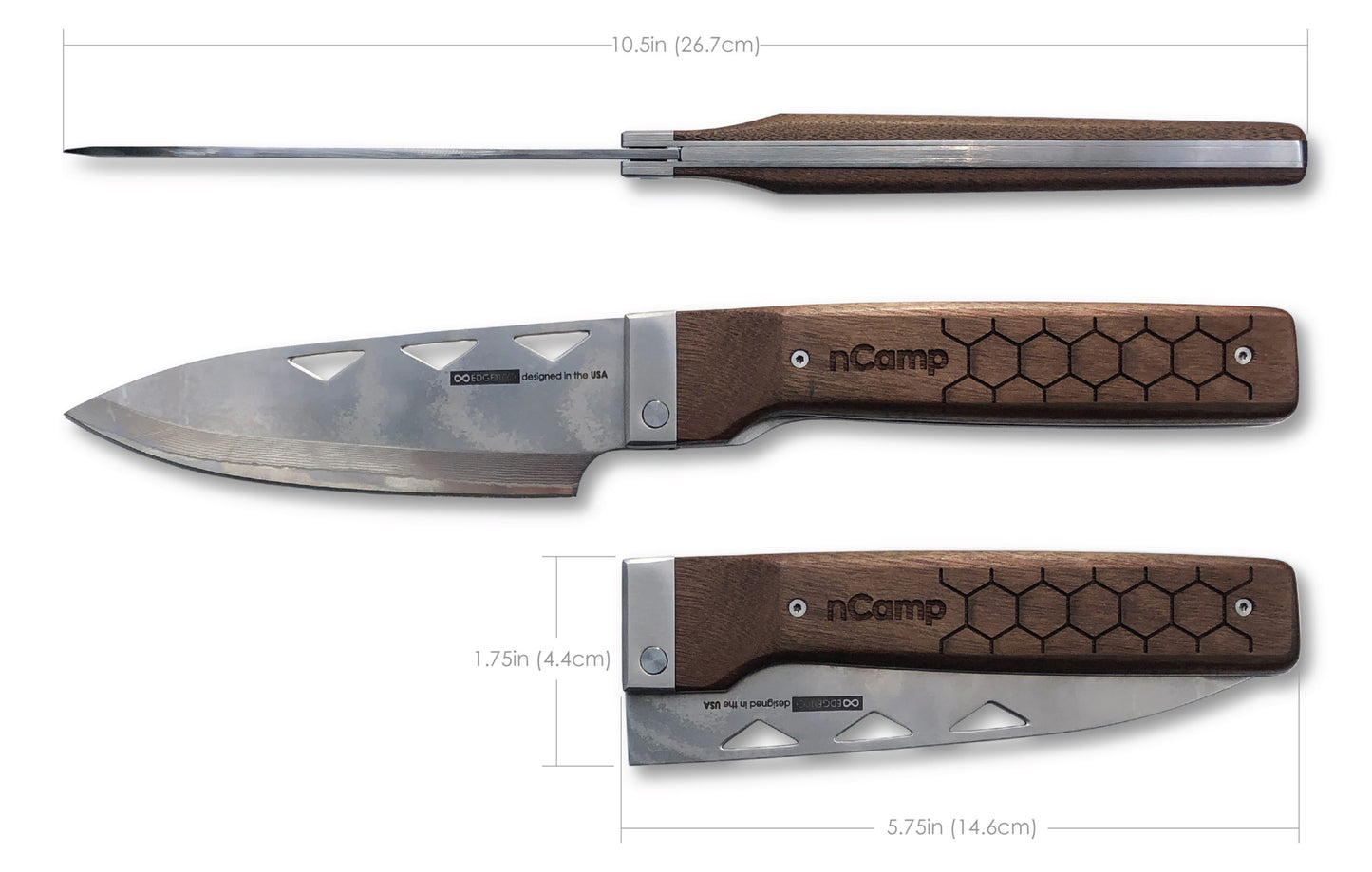 Elite Chef Folding Food Prep Knife with Leather Case