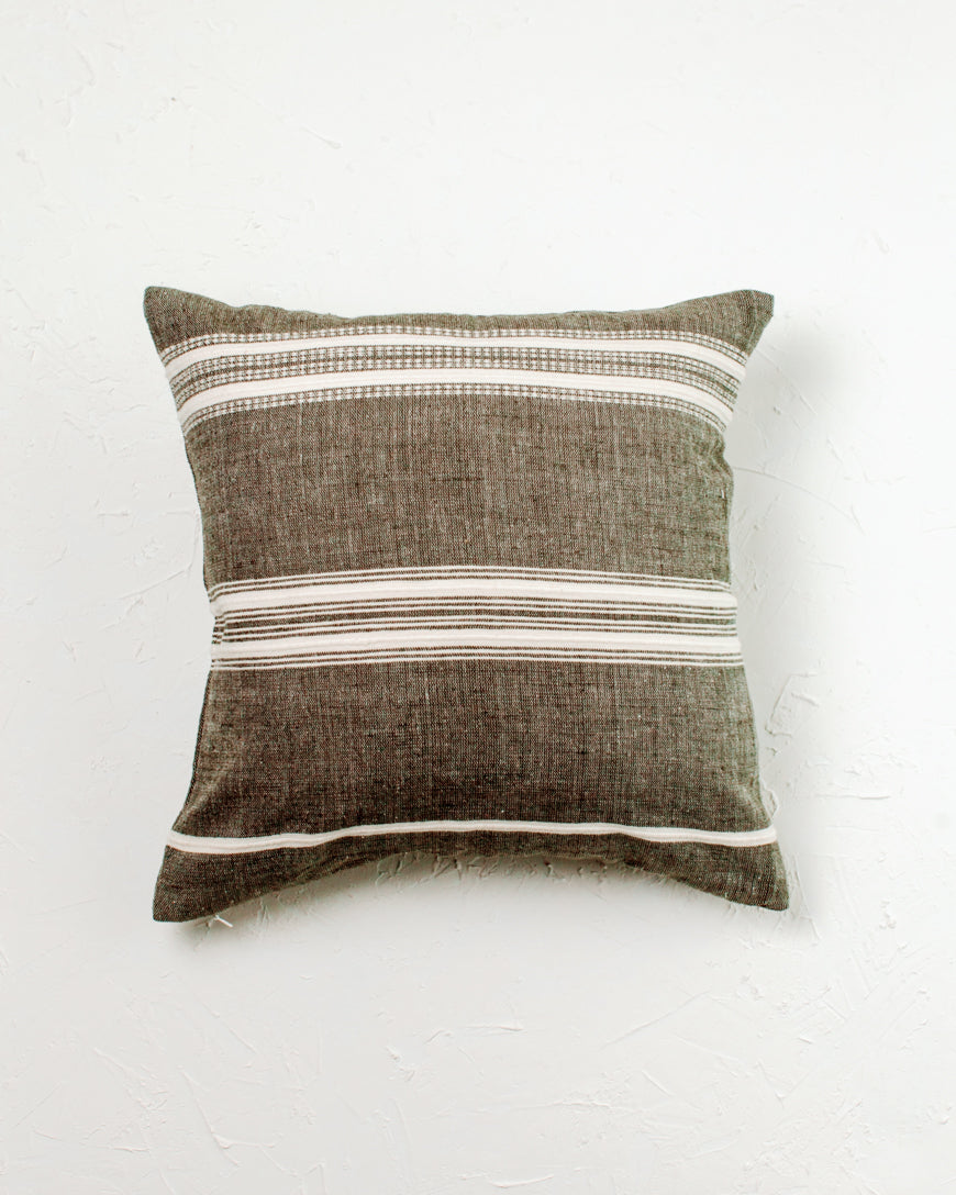 18" Aden Throw Pillow Cover - Grey with Natural