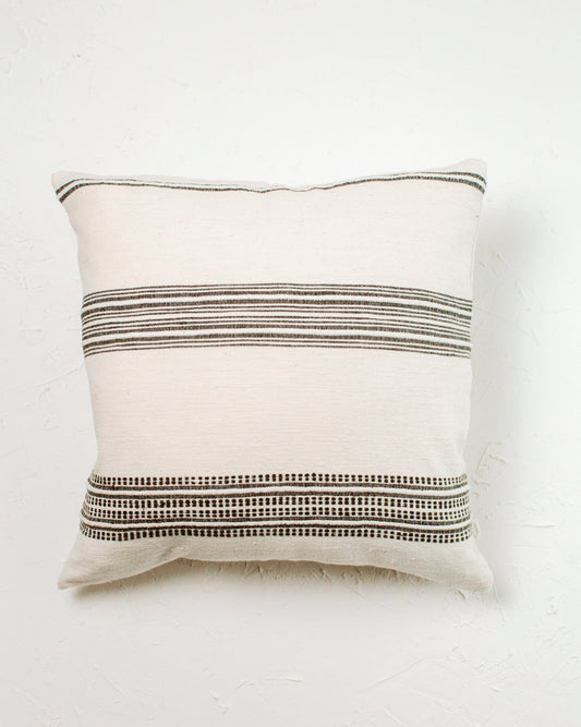 18" Aden Throw Pillow Cover - Natural with Grey