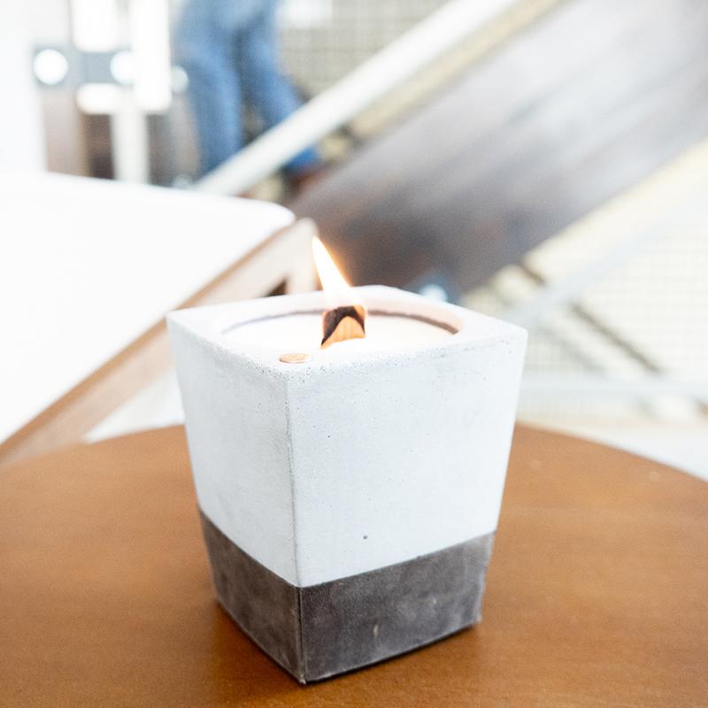 Rustico Candle + Succulent Vessel  - Lava