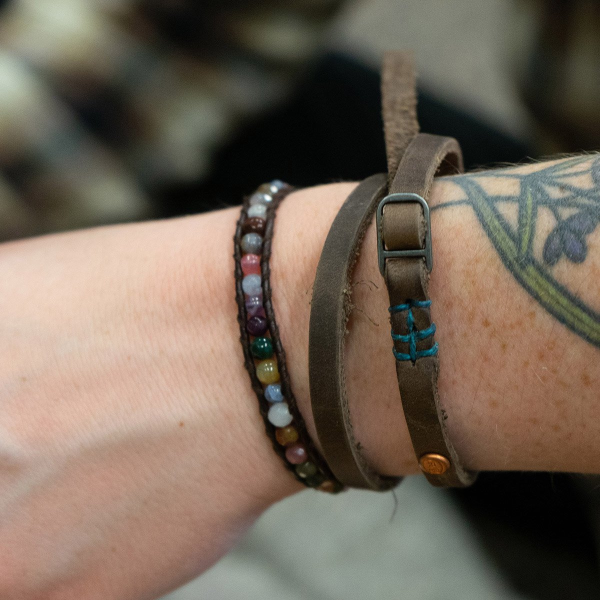 Indie Leather Multi-Color Beaded Bracelet Bundle