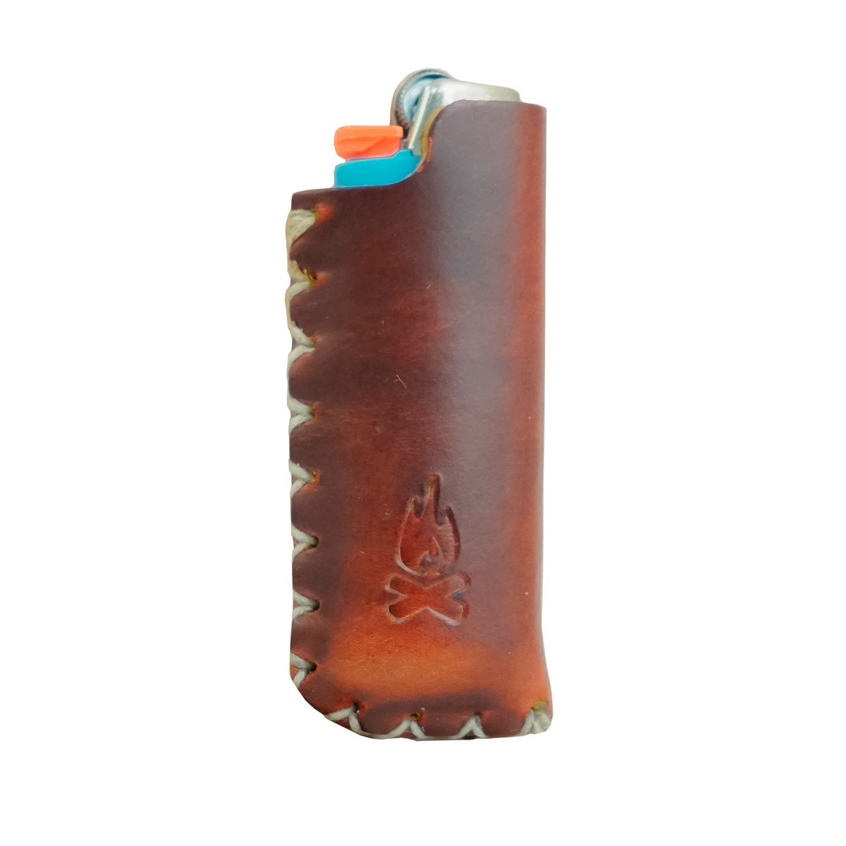 Premium Brown Leather Lighter Case