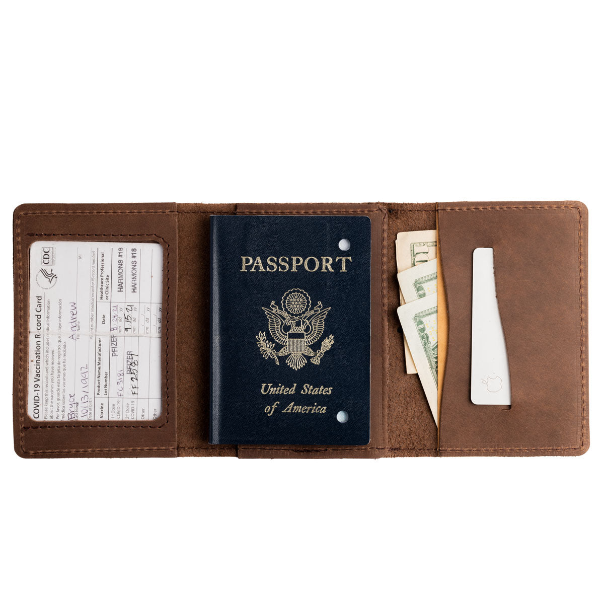 Fine Leather Passport Wallet Passport Cover - The Pioneer - Holtz
