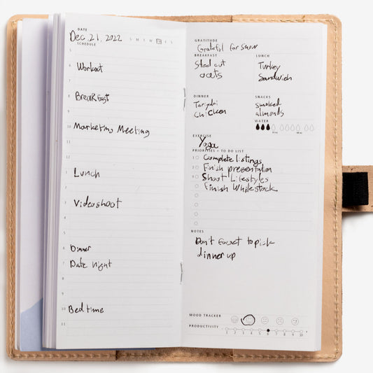 Leather Refillable Daily Planner