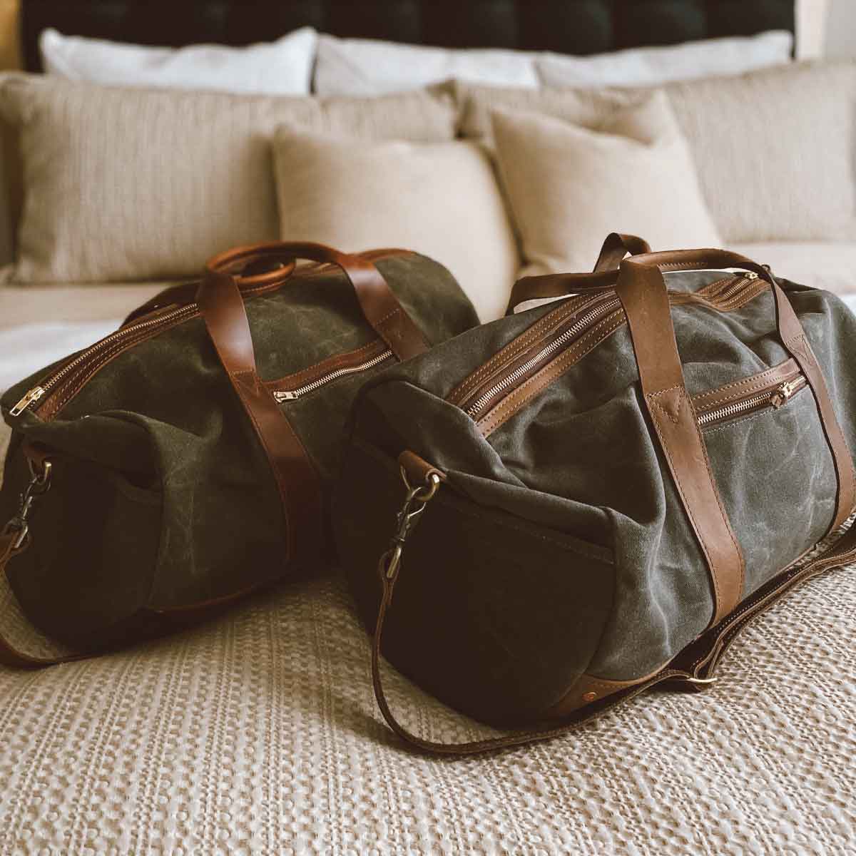 Custom Leather & Waxed Canvas Classic Staff Golf Bag