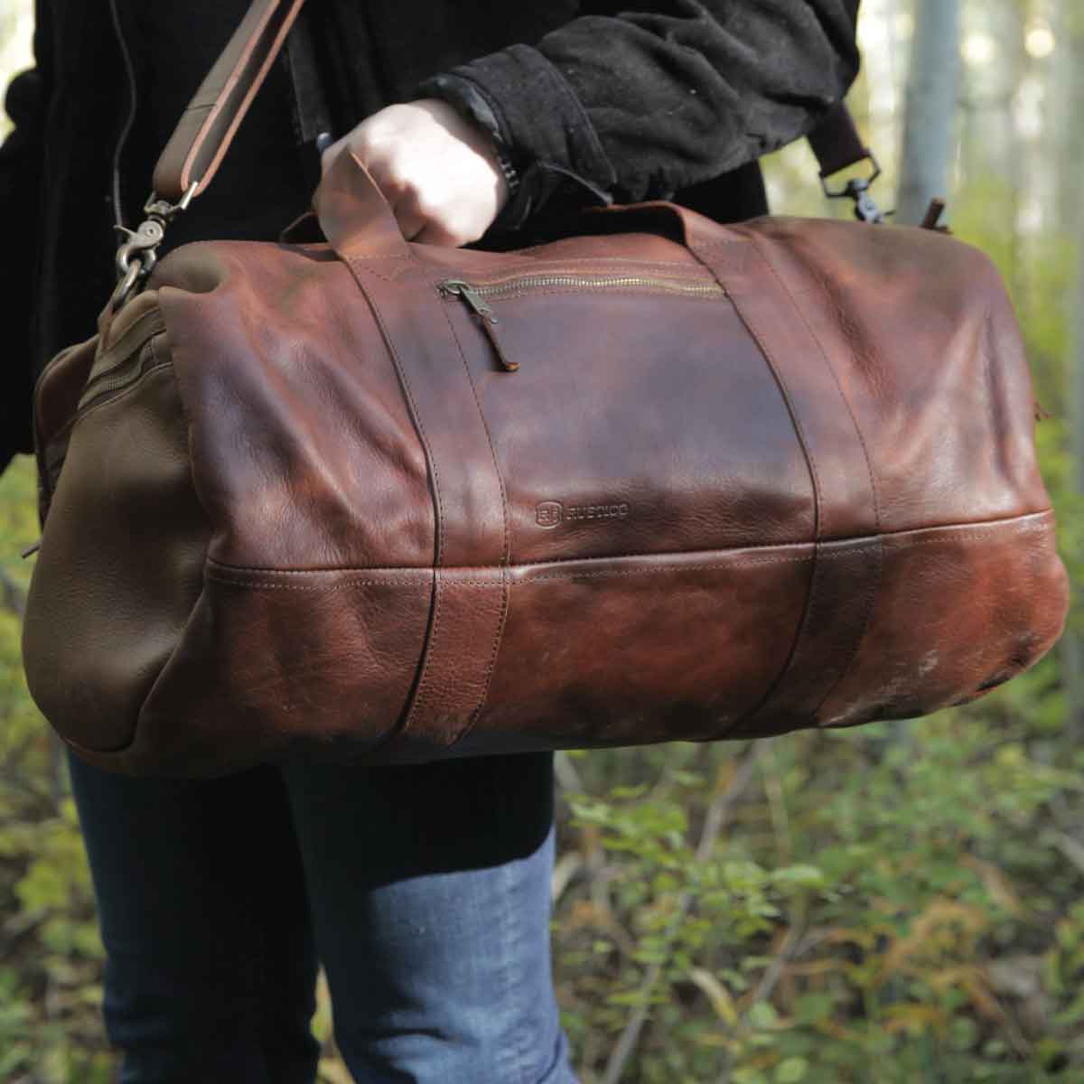 Full Grain Leather Duffle Bag  Vintage Leather Duffle Bag by Rustico