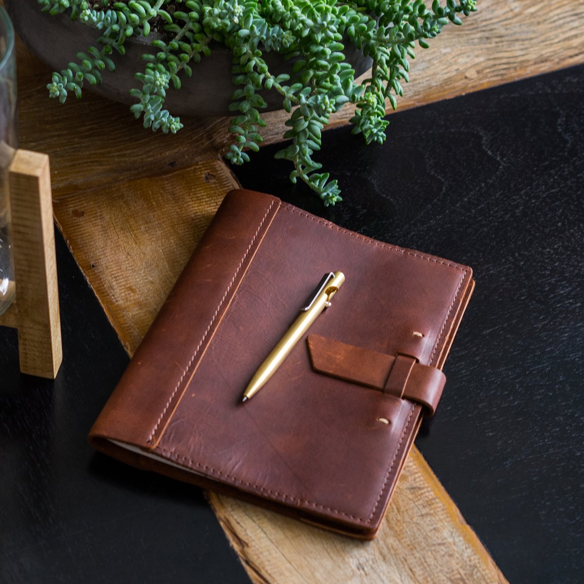 Large Leather Composition Notebook Cover - With Buckle