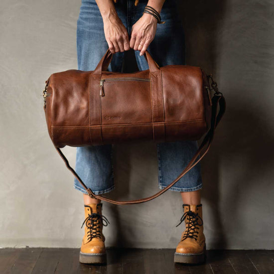 Full Grain Leather Duffle Bag | Vintage Leather Duffle Bag by Rustico